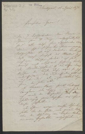 Brief an Friedrich Wilhelm Jähns : 18.04.1871