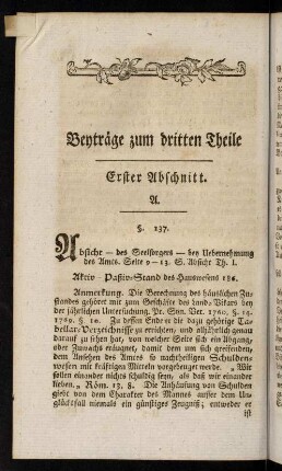 314-334, Erster Abschnitt; Zweyter Abschnitt