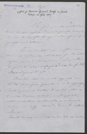 Brief an Herman Grimm : 21.07.1857