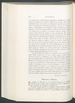 Homenaje a Bergson
