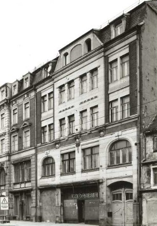 Dresden-Neustadt, Bautzner Straße 81. Wohn- und Geschäftshaus (Dresdner Molkerei Gebrüder Pfund; 1801/1850). Straßenansicht