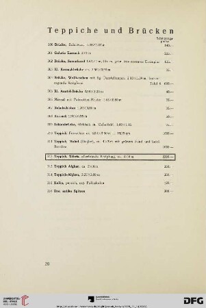 Teppiche und Brücken (Nr. 300-316)