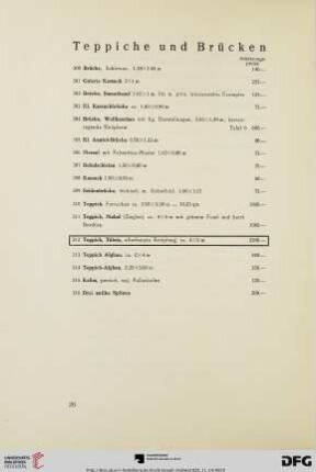 Teppiche und Brücken (Nr. 300-316)