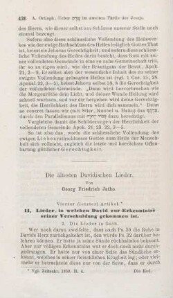 426-436 Die ältesten Davidischen Lieder : vierter Artikel