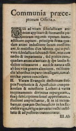 Communia praeceptorum Officia.
