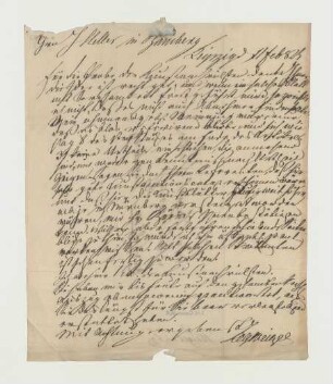 Brief von Johann August Gottlob Weigel an Joseph Heller