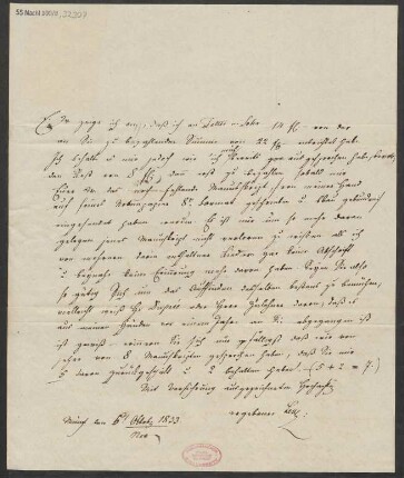 Brief an B. Schott's Söhne : 05.10.1833