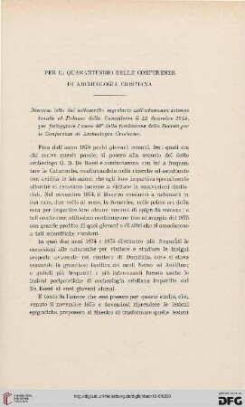 Per il quarantesimo delle conferenze di Archaologia cristiana