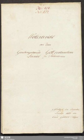 Wetterbericht von dem Grubengebaeude Gott vertrautem Daniel zu Hohentanne