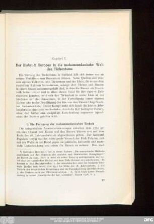 1. Die Festigung der mohammedanischen Einheit
