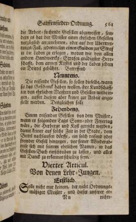 561-572, Vierter Articul. - Sechster Articul.