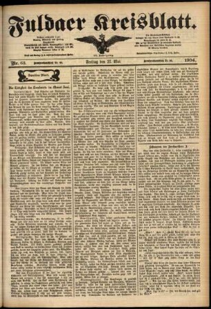 Zweite Ausgabe vom Freitag, den 27. Mai 1904.