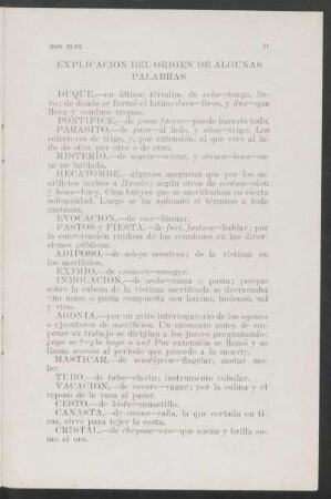 Explicación del origen de algunas palabras