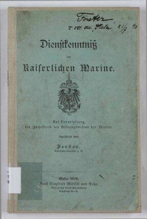 Dienstkenntniß der Kaiserlichen Marine