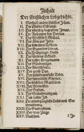 Inhalt Der Geistlichen Lobgedichte.