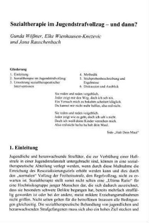 643-671, Sozialtherapie im Jugendstrafvollzug - und dann?