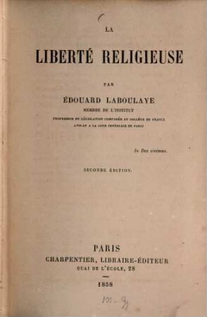 La liberté religieuse