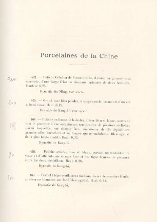Porcelaines de la Chine