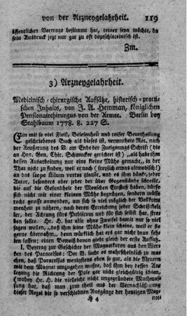 Medicinisch-chirurgische Aufsätze, historisch-practischen Inhalts.