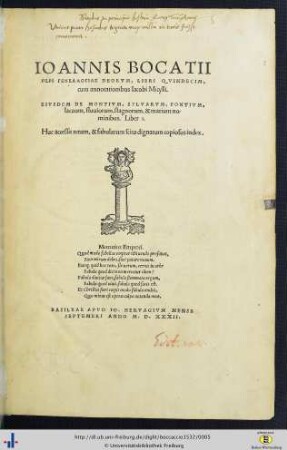 Ioannis Bocatii Peri genealogias deorvm libri qvindecim