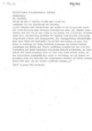 Merkblatt über die Behandlung der Tataren (Wehrmacht) (1942) (Abschrift Höpp)