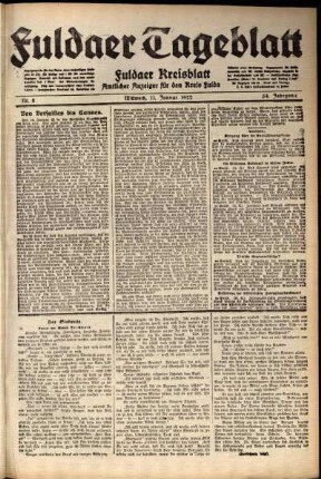 Ausgabe vom Mittwoch, den 11. Januar 1922.