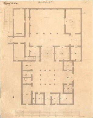 Gärtner, Friedrich von; Aschaffenburg; Pompejanisches Haus (Pompejanum) - Grundriss