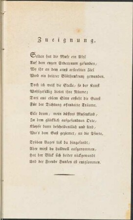 Zueignung.
