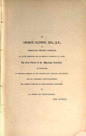 Phycologia Australica; or, a history of Australian seaweeds : comprising coloured figures and descriptions of the more characteristic marine algae of New South Wales, Victoria, Tasmania, South Australia and Western Australia, and a synopsis of all known Australian algae, 1