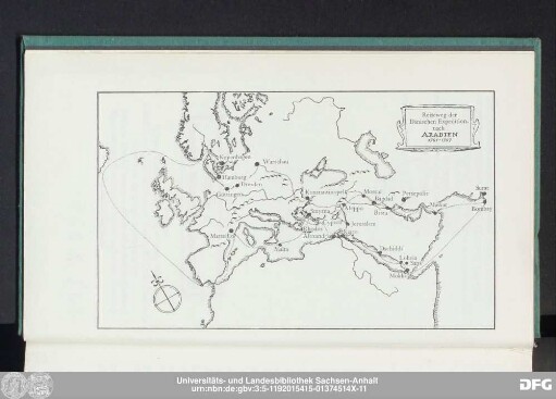 Reiseweg der Dänischen Expedition nach Arabien 1761-1767