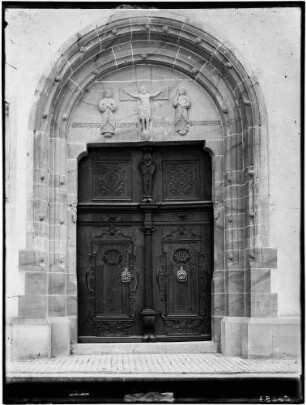 Engen Stadtkirche Maria Himmelfahrt Westfassade - Hauptportal (13. Jahrhundert)