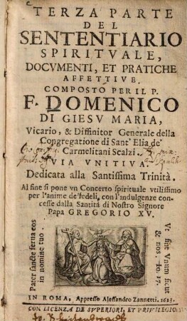 Sententiario spirituale : documenti, et pratiche affettive, 1.