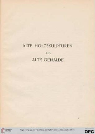 Alte Holzskulpturen und Alte Gemälde (Nr. 156-205)