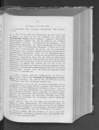 Sitzung am 31. Mai 1904.