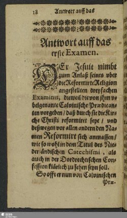 Antwort auff das erste Examen