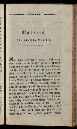 Valeria. Italiänische Novelle.