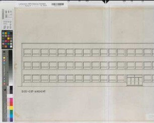 Soest (Soest) Staatliche Ingenieurschule für Maschinenwesen Südostansicht 1970 1 : 50 63 x 145 Zeichnung Staatshochbauamt Soest
