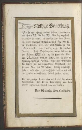 Nöthige Bemerkung
