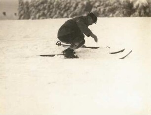 Skischule. Aufstehen. Richtige Art