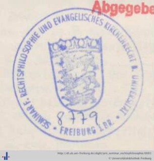 Stempel (Aus: UB Freiburg, BS 14/5598).