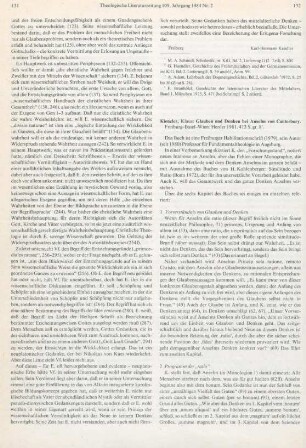 132-134 [Rezension] Kienzler, Klaus, Glauben und Denken bei Anselm von Canterbury