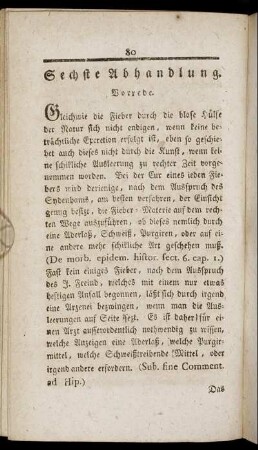 Sechste Abhandlung. Vorrede.