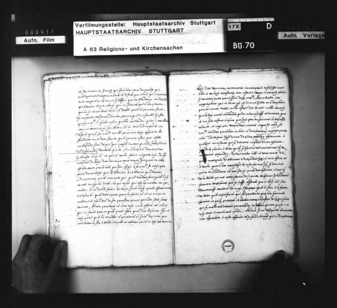 Schreiben Markgraf Georg Friedrichs von Brandenburg wegen einiger aufgefangener Schreiben, aus denen die Absichten der Katholiken zur Bekriegung der Evangelischen zu ersehen.