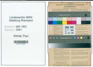 Entnazifizierung Paul Klimek, geb. 21.01.1874 (Uhrmacher)
