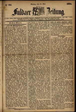 Ausgabe vom Montag, den 19. Mai 1884.