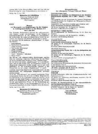 Literaturhinweise des volkseigenen Verlages Volk und Wissen