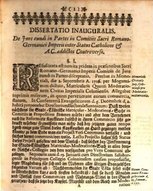 De casibus a iure maioris partis in comitiis Sacri Romano-Germanici Imperii exceptis in instrumenti pacis Westphalicae Art. V § 52 firmatis