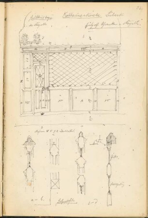 Katharinenkirche, Lübeck: Details Kapelle (aus: Skizzen- und Fotoalbum 1)
