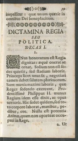 Dictamina Regia Seu Politica.