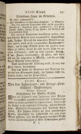 XVIII. Titul. Von den Inspecteurs- und Kriegs-Commissairs-Musterungen.